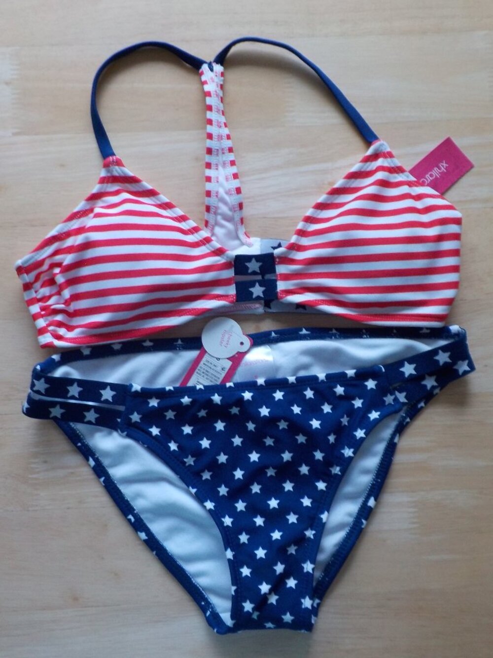 Bathing Suit - xhilaration - 2 piece - Small - NWT - red/white blue  (895)